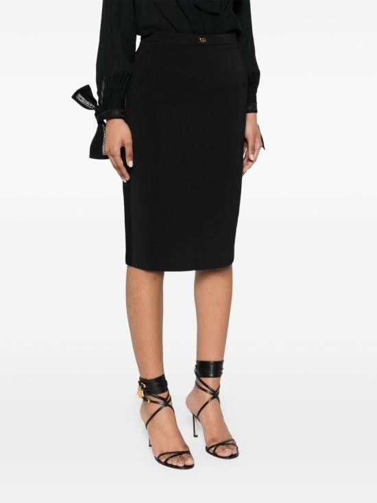 Elisabetta Franchi ELISABETTA FRANCHI Women Mid Skirts GO09953E2 110 Black Size 26" / US 2 / IT 38 - 3 Thumbnail