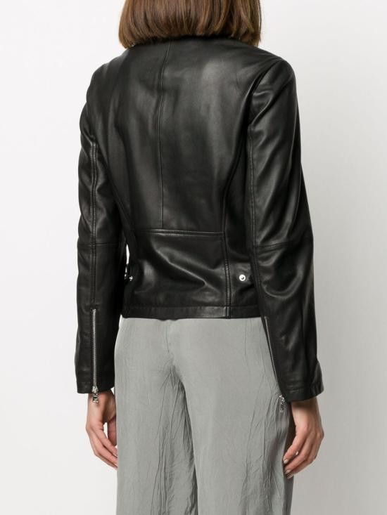 Emporio Armani EMPORIO ARMANI Women Leather Jackets 0NB60P 02P07999 Black Size M / US 6-8 / IT 42-44 - 5 Thumbnail