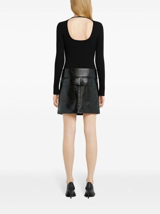 Courreges COURREGES Women Mid Skirts 125CJU218VY0014 9999 Black Size 27" / US 4 / IT 40 - 2 Thumbnail