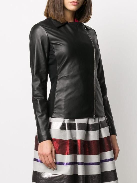 Emporio Armani EMPORIO ARMANI Women Leather Jackets 0NB10P 02P15999 Black Size XS / US 0-2 / IT 36-38 - 3 Thumbnail