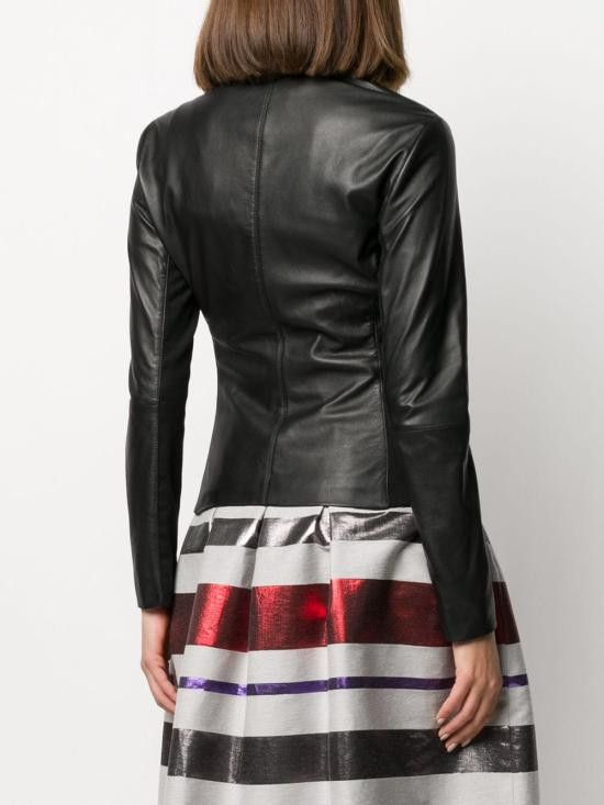 Emporio Armani EMPORIO ARMANI Women Leather Jackets 0NB10P 02P15999 Black Size S / US 4 / IT 40 - 2 Thumbnail