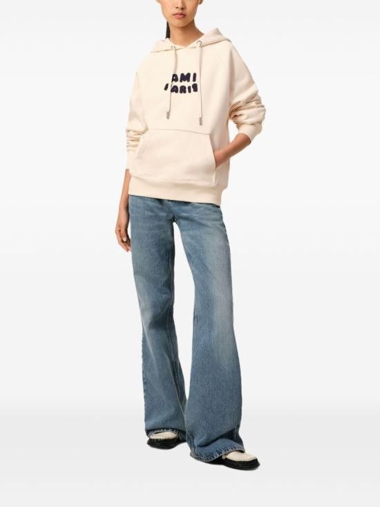 AMI AMI Women Hoodies USW275D 747136 Beige Size S / US 4 / IT 40 - 5 Thumbnail