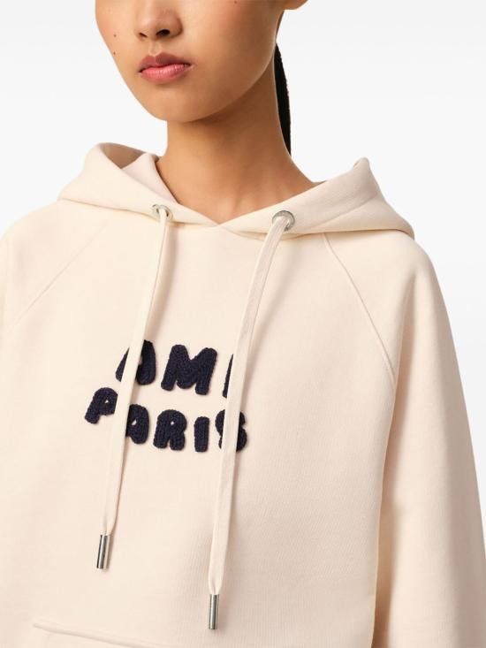 AMI AMI Women Hoodies USW275D 747136 Beige Size S / US 4 / IT 40 - 2 Thumbnail