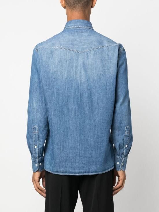 Brunello Cucinelli BRUNELLO CUCINELLI Men Long Tops MH1924008 CCF66 Blue Size US S / EU 44-46 / 1 - 3 Thumbnail