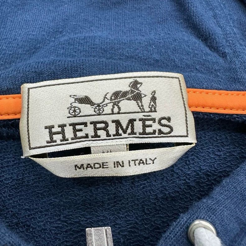 Hermes Hermes Blue Long Sleeve Hooded Zip Sweatshirt Size US XL / EU 56 / 4 - 3 Thumbnail