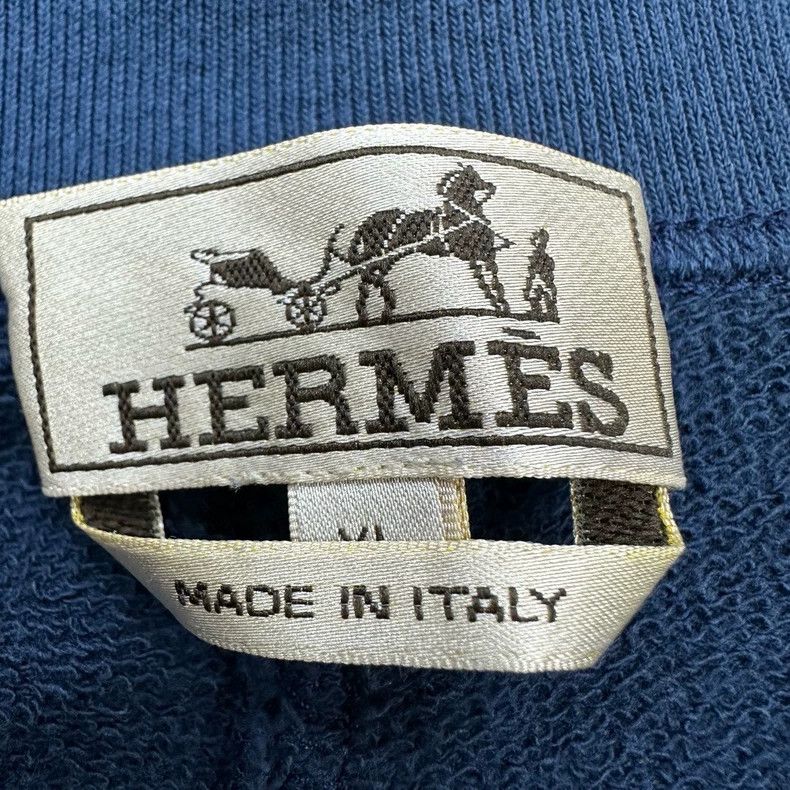 Hermes Blue Casual Pants with Stripes and Drawstring Size US 40 / EU 56 - 3 Thumbnail