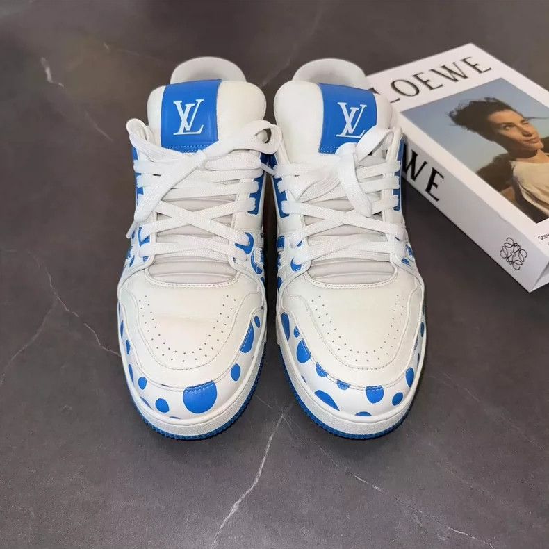 Louis Vuitton Louis Vuitton Blue Polka Dot Trainers Size 41.5 Size US 8.5 / EU 41-42 - 4 Thumbnail