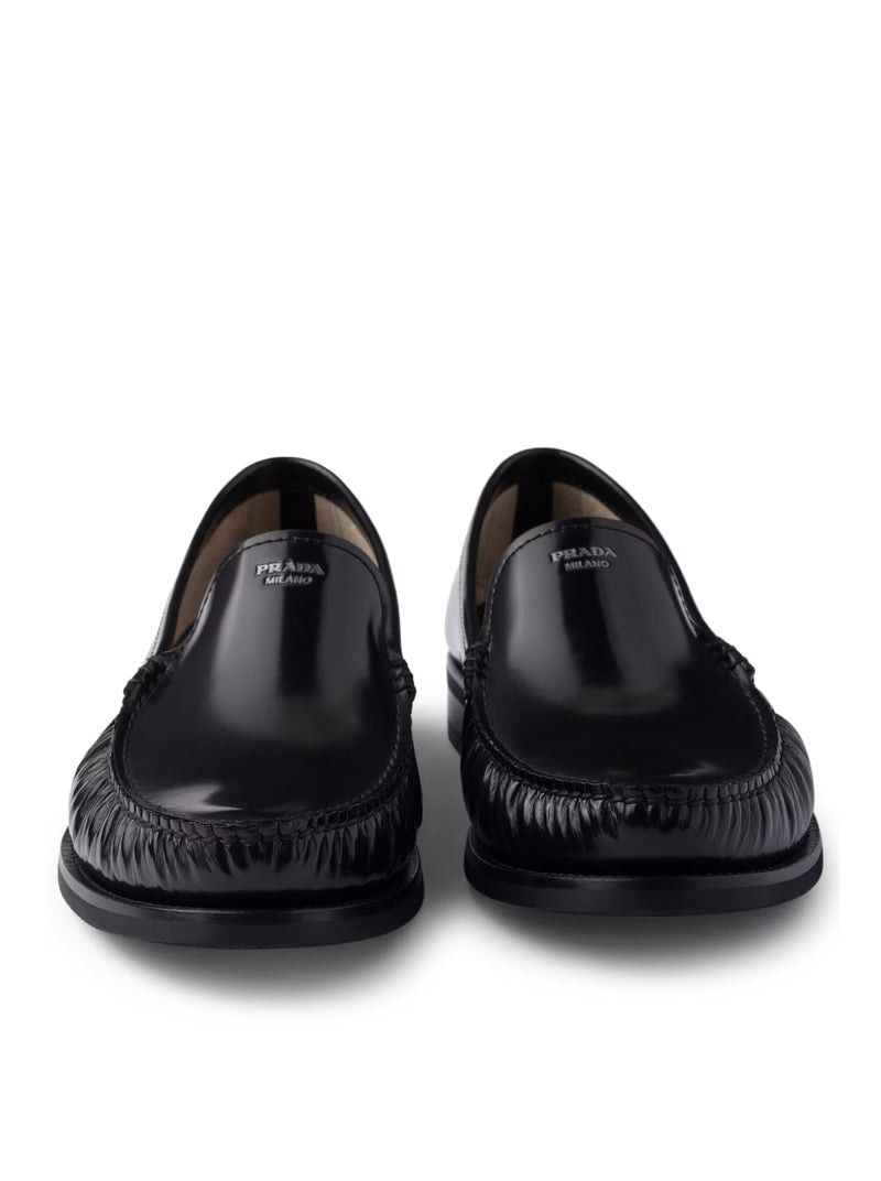 Prada BRUSHED LEATHER LOAFERS Size US 8.5 / EU 41-42 - 6 Thumbnail