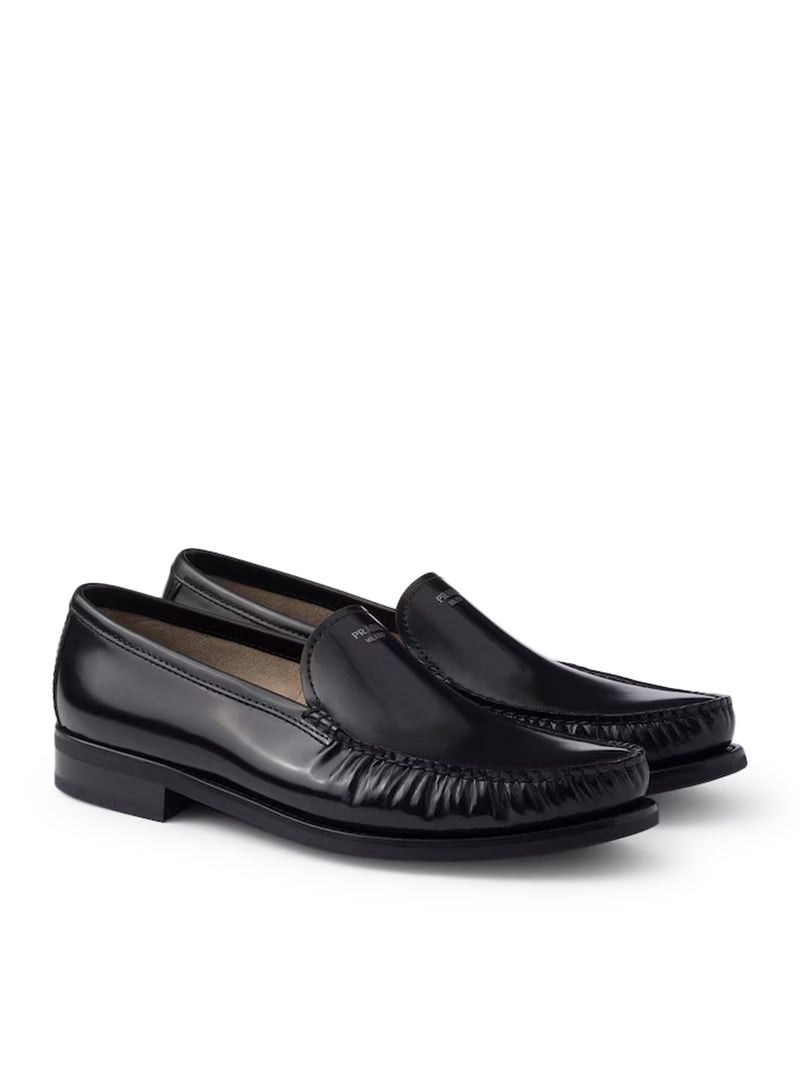 Prada BRUSHED LEATHER LOAFERS Size US 8.5 / EU 41-42 - 3 Thumbnail