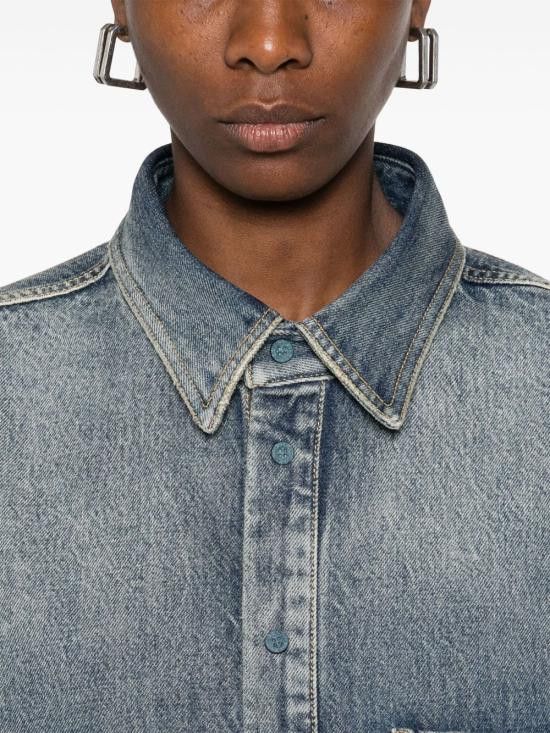 Balenciaga BALENCIAGA Women Shirts 783691 THW254245 Blue Size XS / US 0-2 / IT 36-38 - 5 Thumbnail