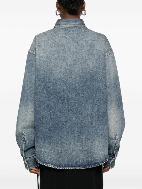 Balenciaga BALENCIAGA Women Shirts 783691 THW254245 Blue Size XS / US 0-2 / IT 36-38 - 4 Thumbnail