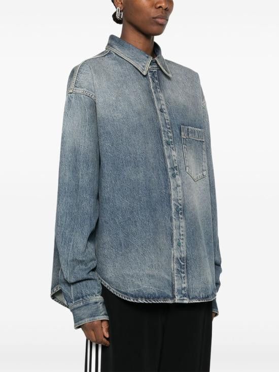 Balenciaga BALENCIAGA Women Shirts 783691 THW254245 Blue Size XS / US 0-2 / IT 36-38 - 2 Thumbnail