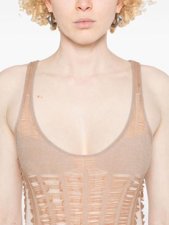 Diesel DIESEL Women Bodysuit Tops A18812 0BJBI33S Beige Size L / US 10 / IT 46 - 3 Thumbnail
