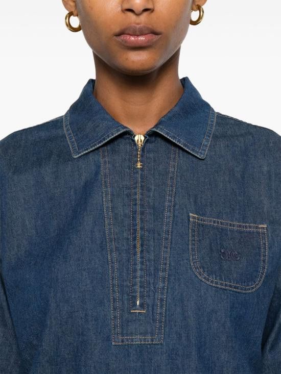 Celine CELINE Women Shirts RC0190711 08DO Blue Size M / US 6-8 / IT 42-44 - 2 Thumbnail