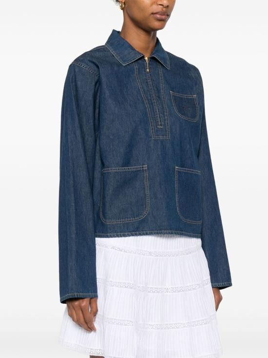 Celine CELINE Women Shirts RC0190711 08DO Blue Size M / US 6-8 / IT 42-44 - 4 Thumbnail