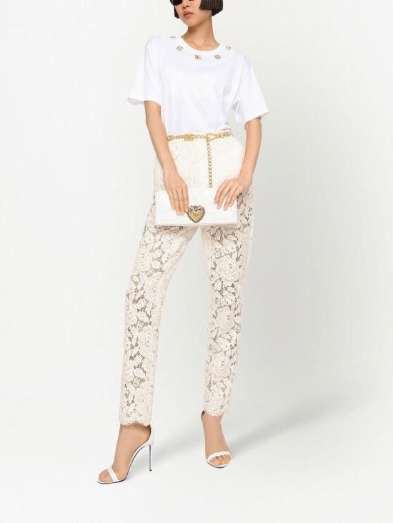 Dolce & Gabbana DOLCE & GABBANA Women Straight Pants FTAM2T FLRE1W0001 White Size 28" / US 6 / IT 42 - 3 Thumbnail