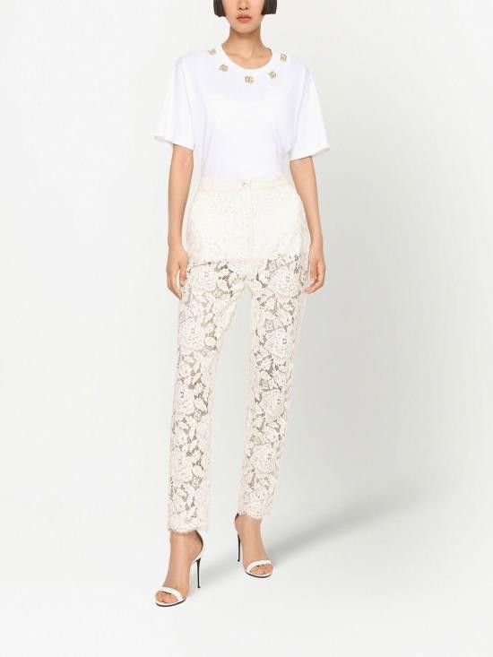 Dolce & Gabbana DOLCE & GABBANA Women Straight Pants FTAM2T FLRE1W0001 White Size 28" / US 6 / IT 42 - 4 Thumbnail