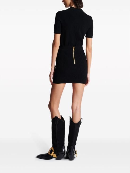 Balmain BALMAIN Women Mid Skirts CF1LB004 KF530PA Black Size 27" / US 4 / IT 40 - 2 Thumbnail