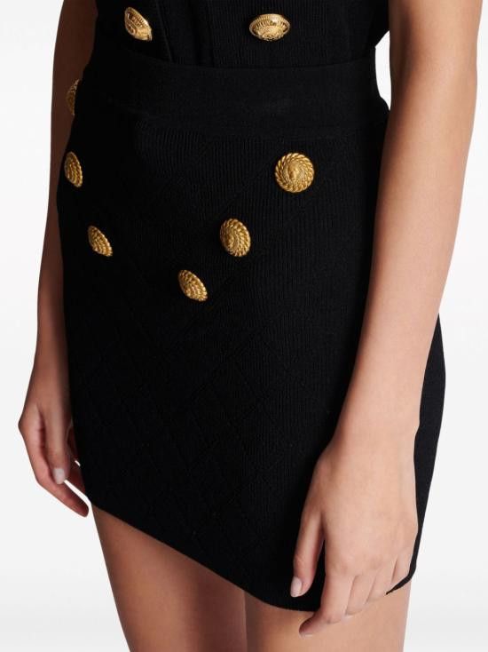 Balmain BALMAIN Women Mid Skirts CF1LB004 KF530PA Black Size 27" / US 4 / IT 40 - 6 Thumbnail