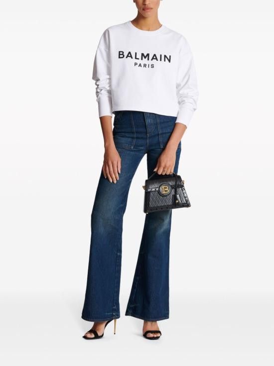 Balmain BALMAIN Women Hoodies CF1JO065 BB02GAB White Size M / US 6-8 / IT 42-44 - 7 Thumbnail