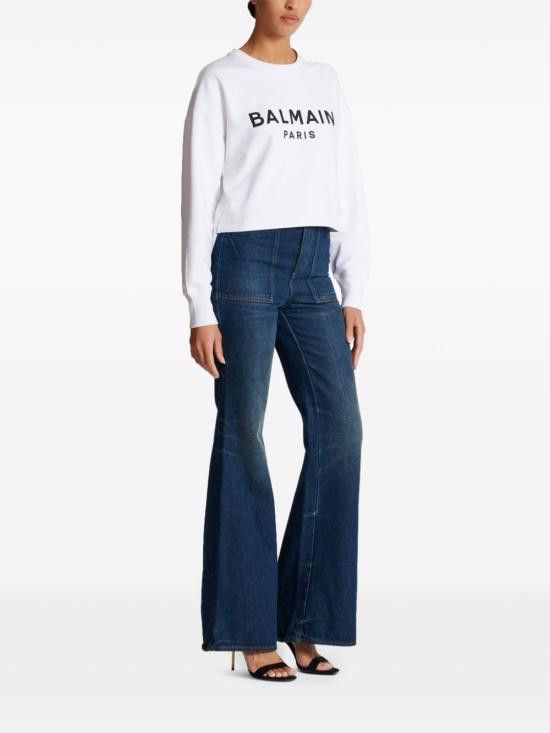 Balmain BALMAIN Women Hoodies CF1JO065 BB02GAB White Size M / US 6-8 / IT 42-44 - 5 Thumbnail