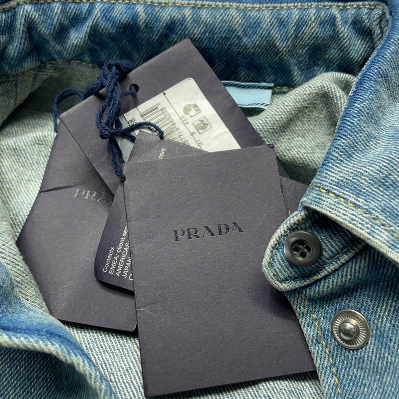 Prada Prada Organic Denim Long Sleeve Shirt for Women Size US XS / EU 42 / 0 - 5 Thumbnail