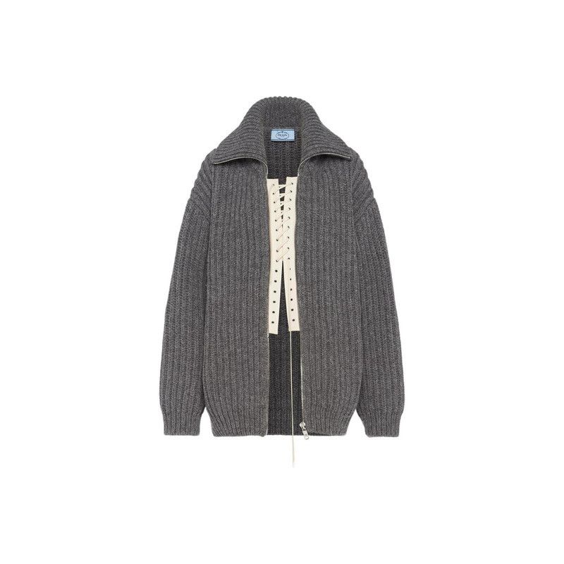 Prada Prada SS22 Gray Wool Knit Long Sleeve Sweater Size US S / EU 44-46 / 1 - 8 Thumbnail