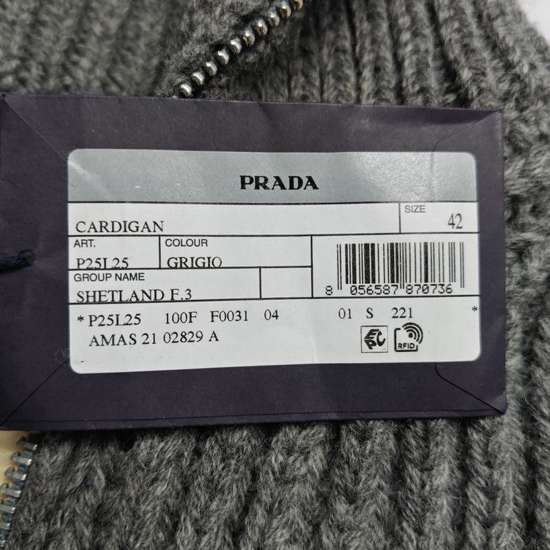 Prada Prada SS22 Gray Wool Knit Long Sleeve Sweater Size US S / EU 44-46 / 1 - 9 Thumbnail