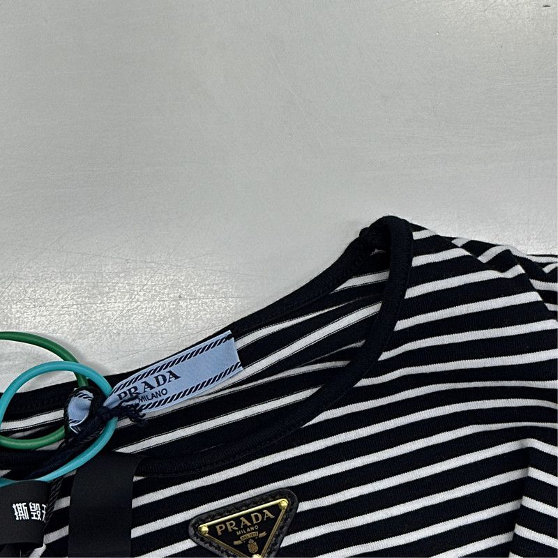 Prada Prada Striped Short Sleeve Casual Top Size US S / EU 44-46 / 1 - 3 Thumbnail