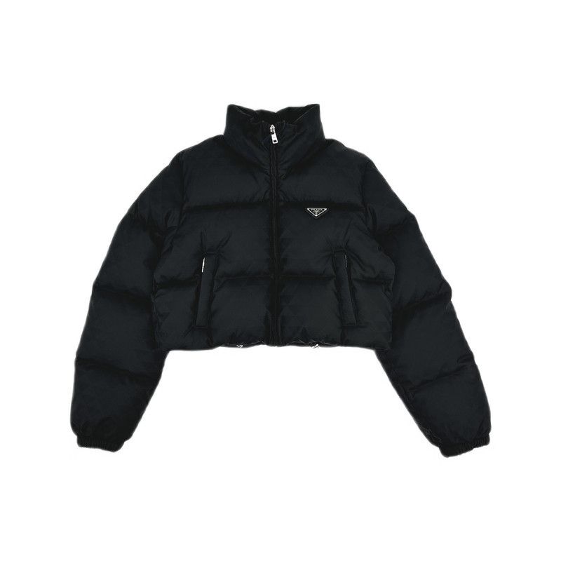 Prada Prada Black Zip Cropped Long Sleeve Jacket Size US S / EU 44-46 / 1 - 8 Thumbnail