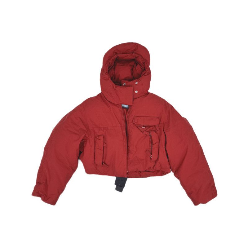 Prada Prada Red Short Down Jacket for Women Size US S / EU 44-46 / 1 - 3 Thumbnail
