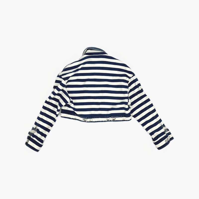 Prada Prada Navy Striped Denim Short Jacket Size US S / EU 44-46 / 1 - 3 Thumbnail