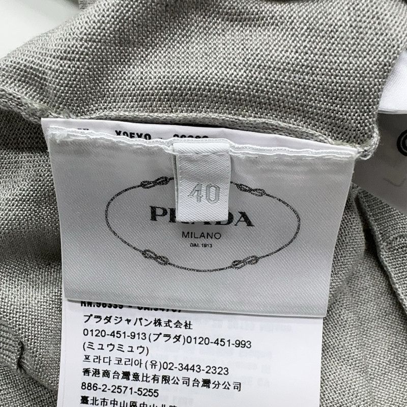 Prada Prada Gray V-Neck Knit Sweater for Women Size US S / EU 44-46 / 1 - 6 Thumbnail