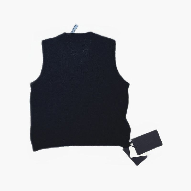 Prada Prada Navy Blue Sleeveless Cashmere Sweater Size US S / EU 44-46 / 1 - 5 Thumbnail
