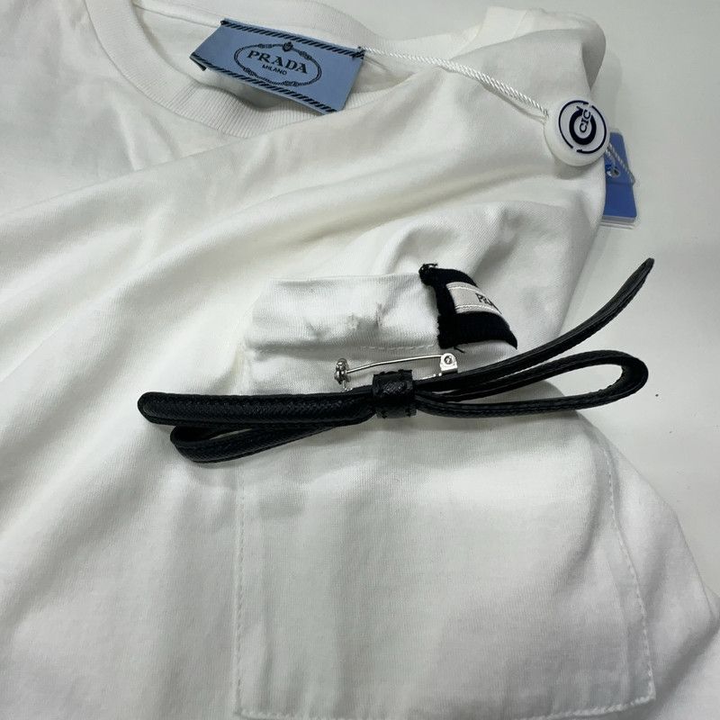 Prada Prada SS21 White Bow Detail T-Shirt Size US XS / EU 42 / 0 - 3 Thumbnail