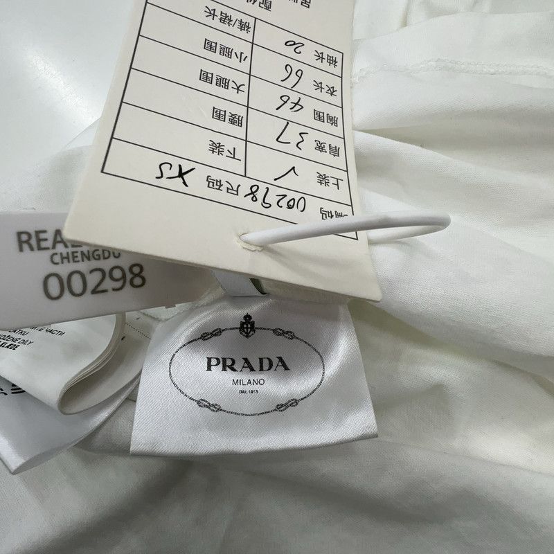 Prada Prada SS21 White Bow Detail T-Shirt Size US XS / EU 42 / 0 - 10 Thumbnail