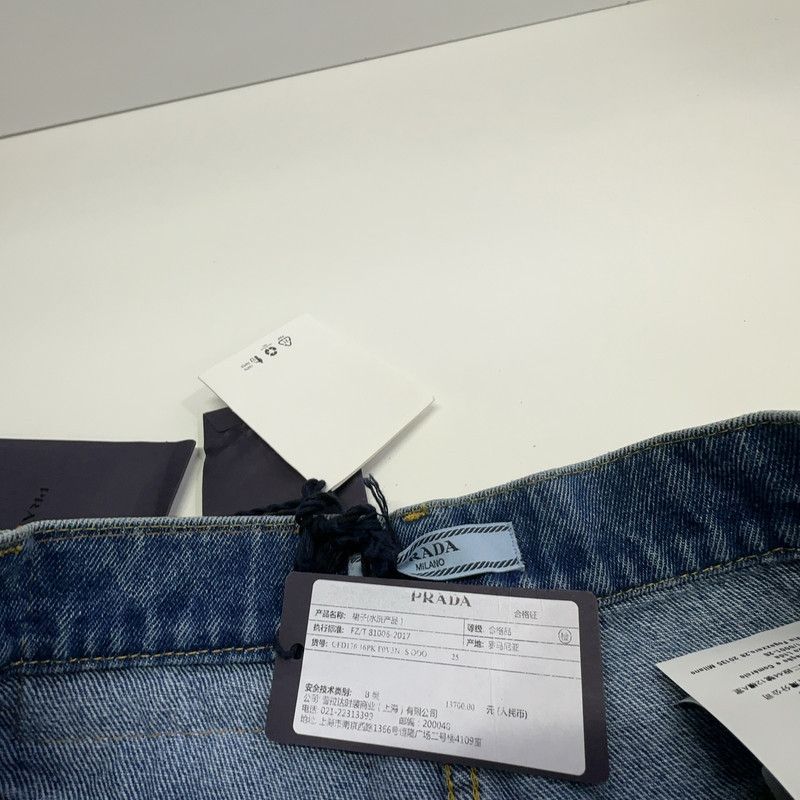 Prada Prada Blue Flared Denim Long Skirt Size US 38 / EU 54 - 4 Thumbnail