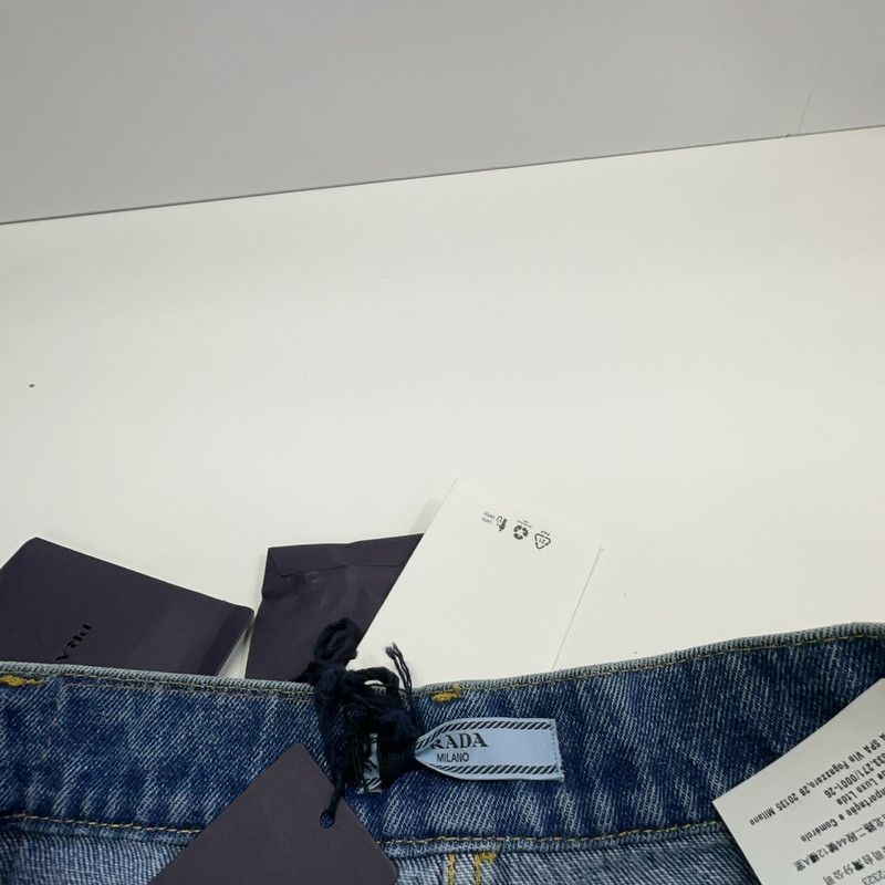 Prada Prada Blue Flared Denim Long Skirt Size US 38 / EU 54 - 6 Thumbnail