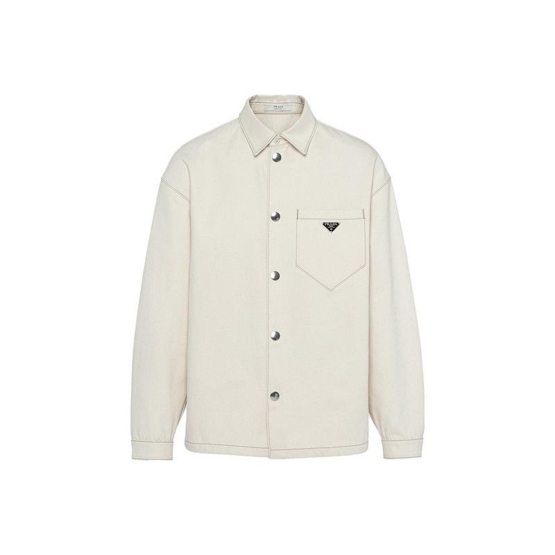 Prada Prada SS23 Beige Loose Fit Long Sleeve Shirt Size US XL / EU 56 / 4 - 2 Thumbnail