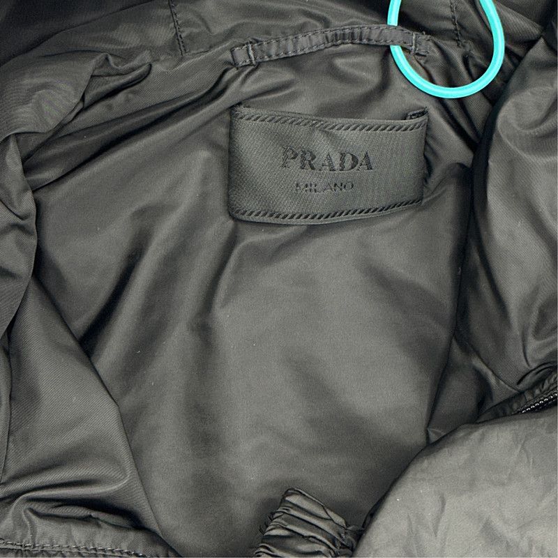 Prada Prada Men's Black Hoodie Jacket with Letter Print Size US XL / EU 56 / 4 - 2 Thumbnail