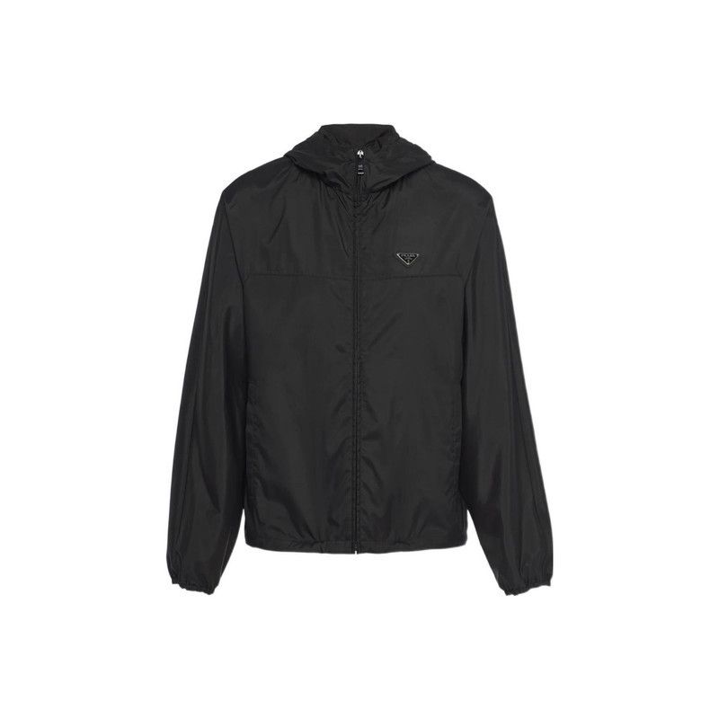 Prada Prada SS22 Black Logo Hooded Jacket for Men Size US L / EU 52-54 / 3 - 6 Thumbnail