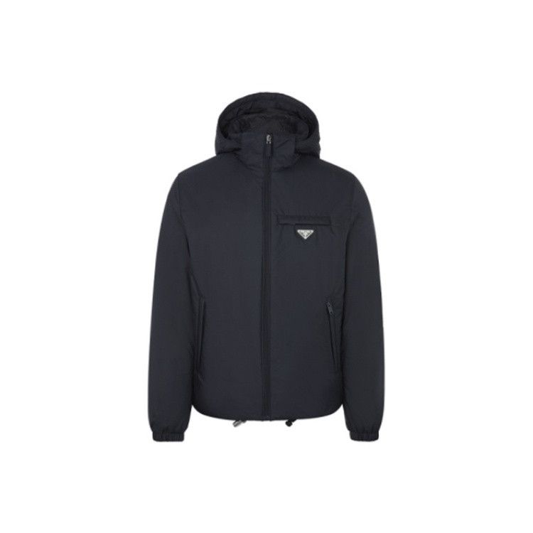 Prada Prada Black Hooded Down Jacket for Men Size US S / EU 44-46 / 1 - 6 Thumbnail