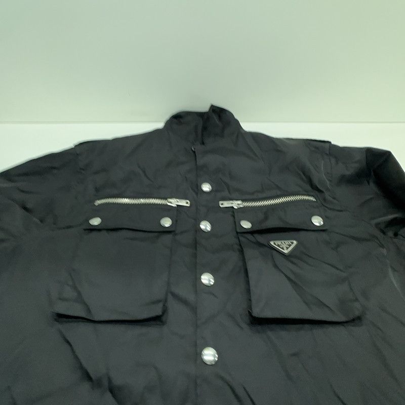 Prada Prada Black Logo Nylon Short Sleeve Shirt Size US M / EU 48-50 / 2 - 14 Thumbnail