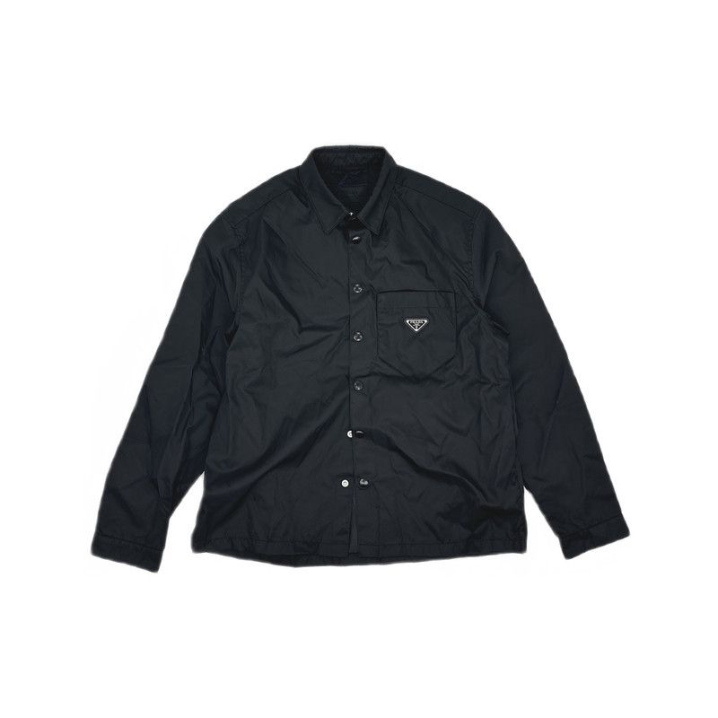 Prada Prada Re-Nylon Logo Black Long Sleeve Shirt Size US L / EU 52-54 / 3 - 3 Thumbnail