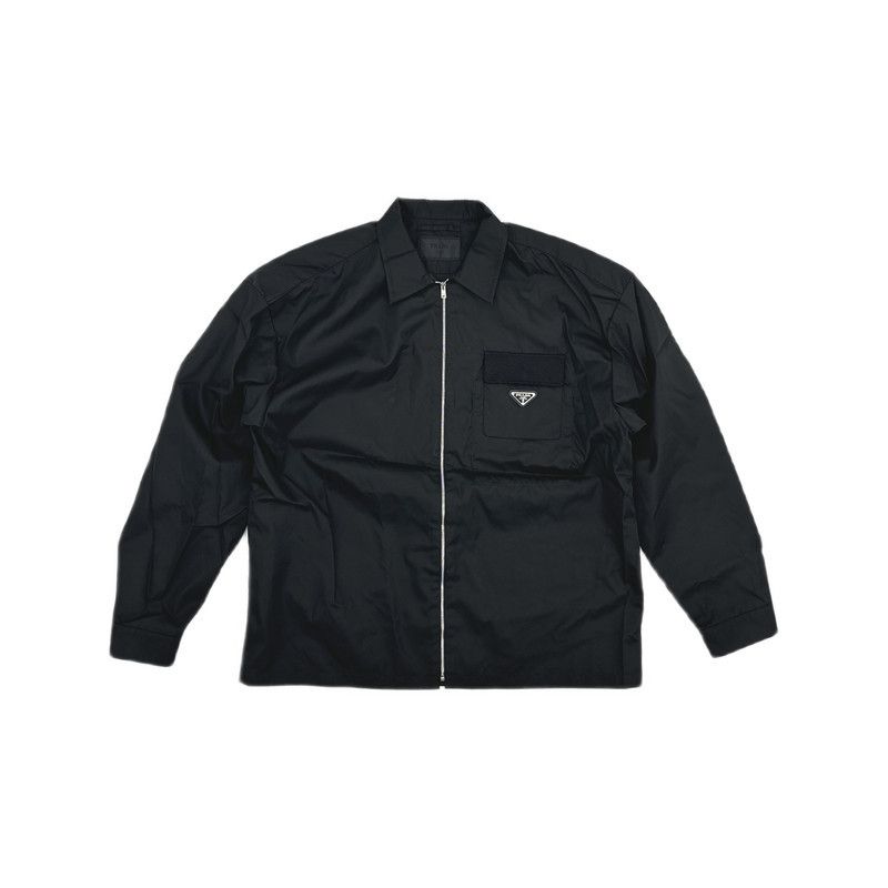 Prada Prada Black Zippered Long Sleeve Jacket Size US XL / EU 56 / 4 - 2 Thumbnail