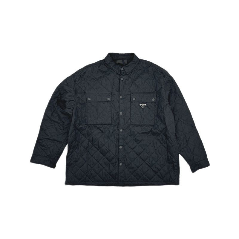 Prada Black Logo Quilted Jacket for Men