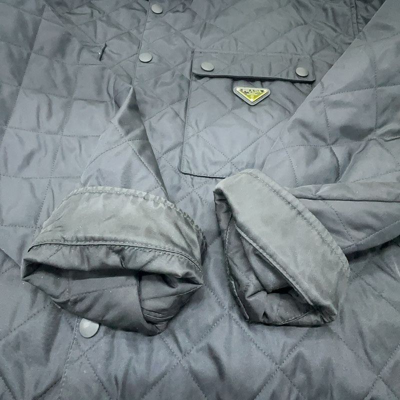 Prada Black Logo Quilted Jacket for Men