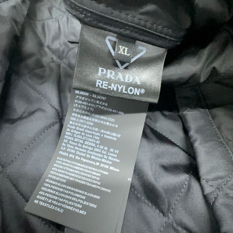 Prada Black Logo Quilted Jacket for Men