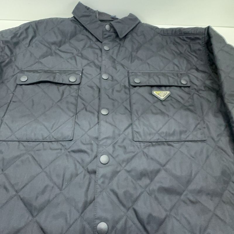 Prada Black Logo Quilted Jacket for Men