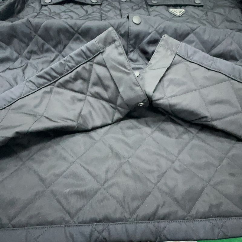 Prada Black Logo Quilted Jacket for Men